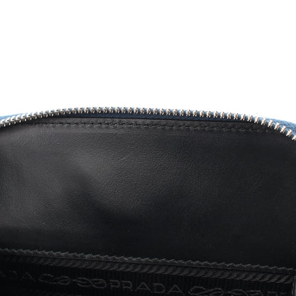 ブリック ボディバッグ サフィアーノレザー ブルー プラダ バッグ PRADA