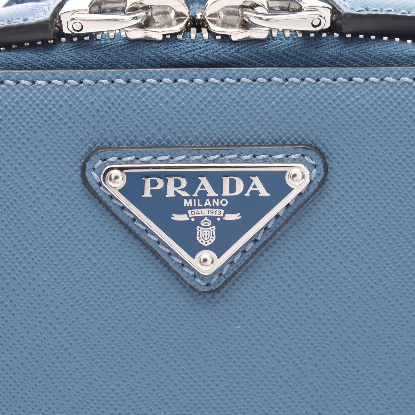 ブリック ボディバッグ サフィアーノレザー ブルー プラダ バッグ PRADA