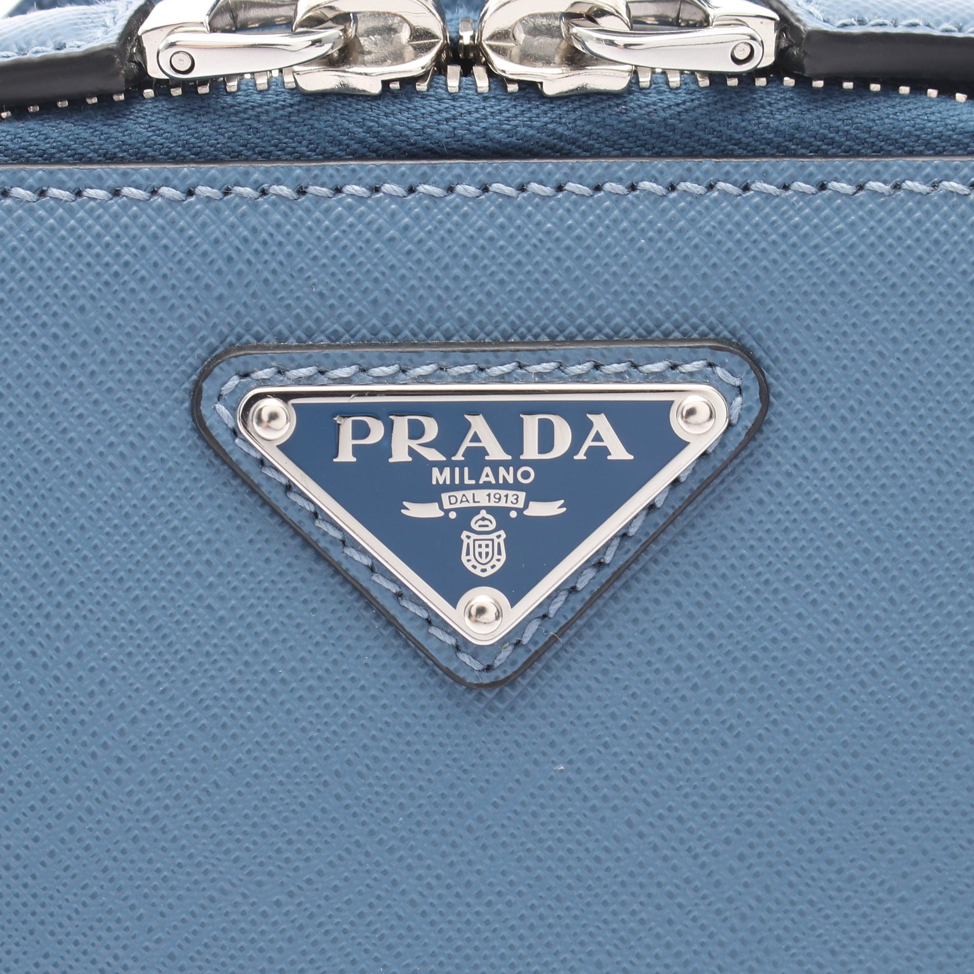 ブリック ボディバッグ サフィアーノレザー ブルー プラダ バッグ PRADA