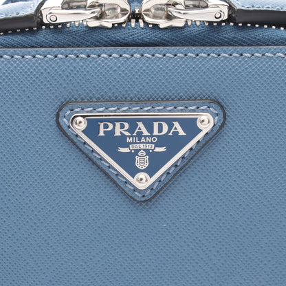 ブリック ボディバッグ サフィアーノレザー ブルー プラダ バッグ PRADA