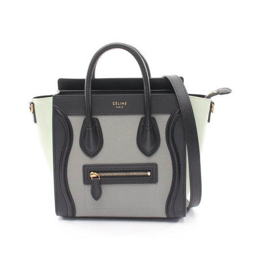 ラゲージ ナノショッパー 2WAY ハンドバッグ レザー グレー ブラック ライトグリーン セリーヌ バッグ CELINE
