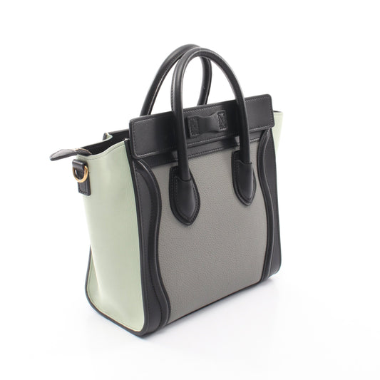 ラゲージ ナノショッパー 2WAY ハンドバッグ レザー グレー ブラック ライトグリーン セリーヌ バッグ CELINE