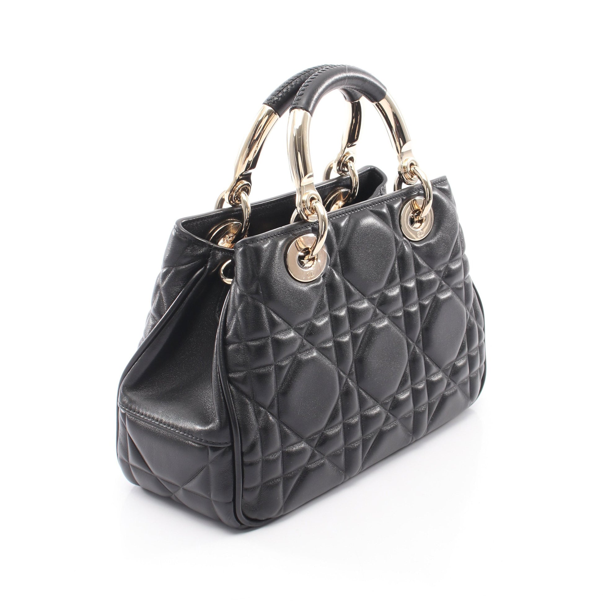 LADY 95.22 スモール 2WAY ハンドバッグ レザー ブラック クリスチャンディオール バッグ Christian Dior
