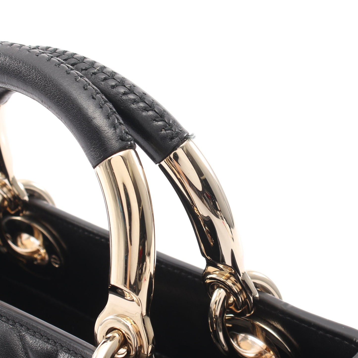 LADY 95.22 スモール 2WAY ハンドバッグ レザー ブラック クリスチャンディオール バッグ Christian Dior