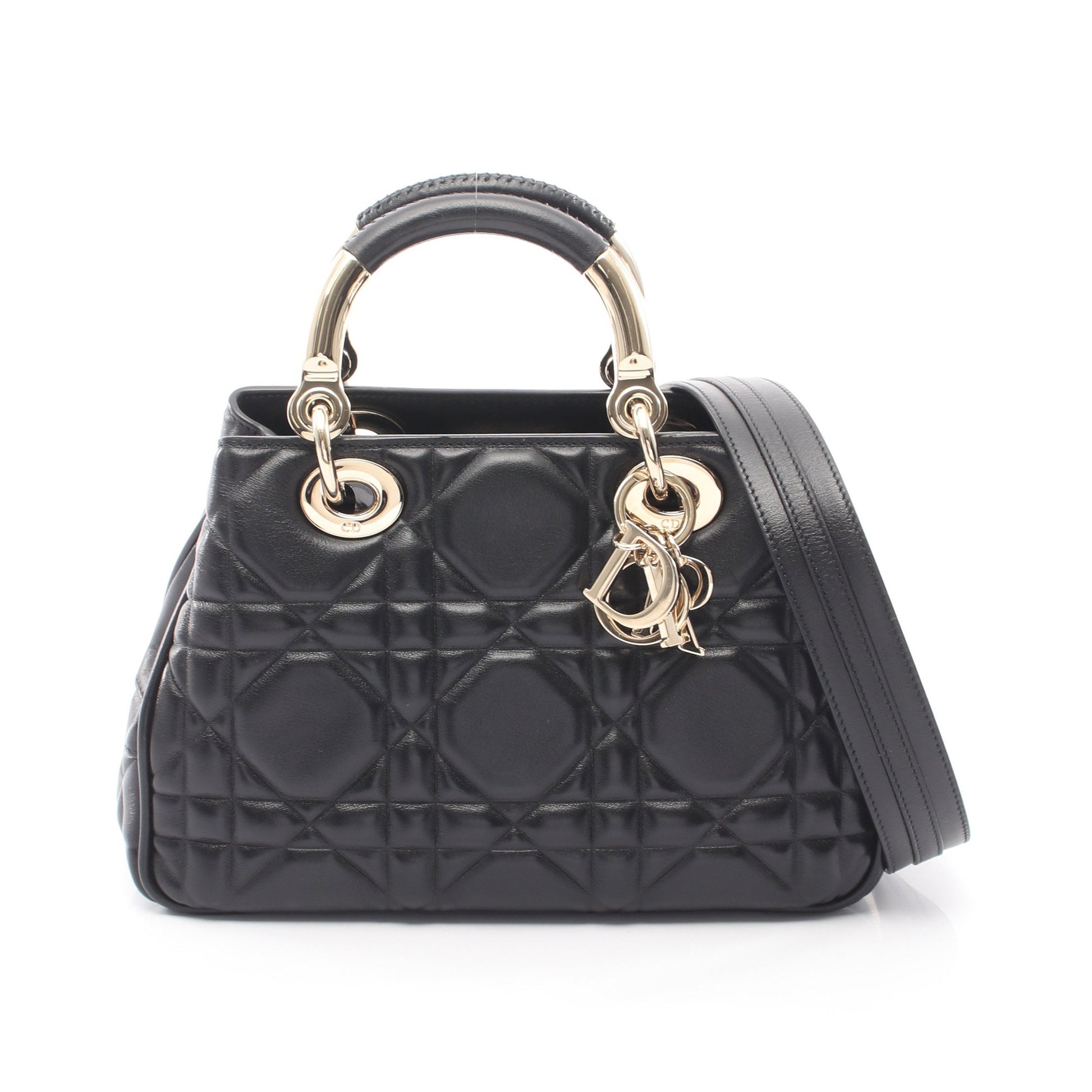 LADY 95.22 スモール 2WAY ハンドバッグ レザー ブラック クリスチャンディオール バッグ Christian Dior