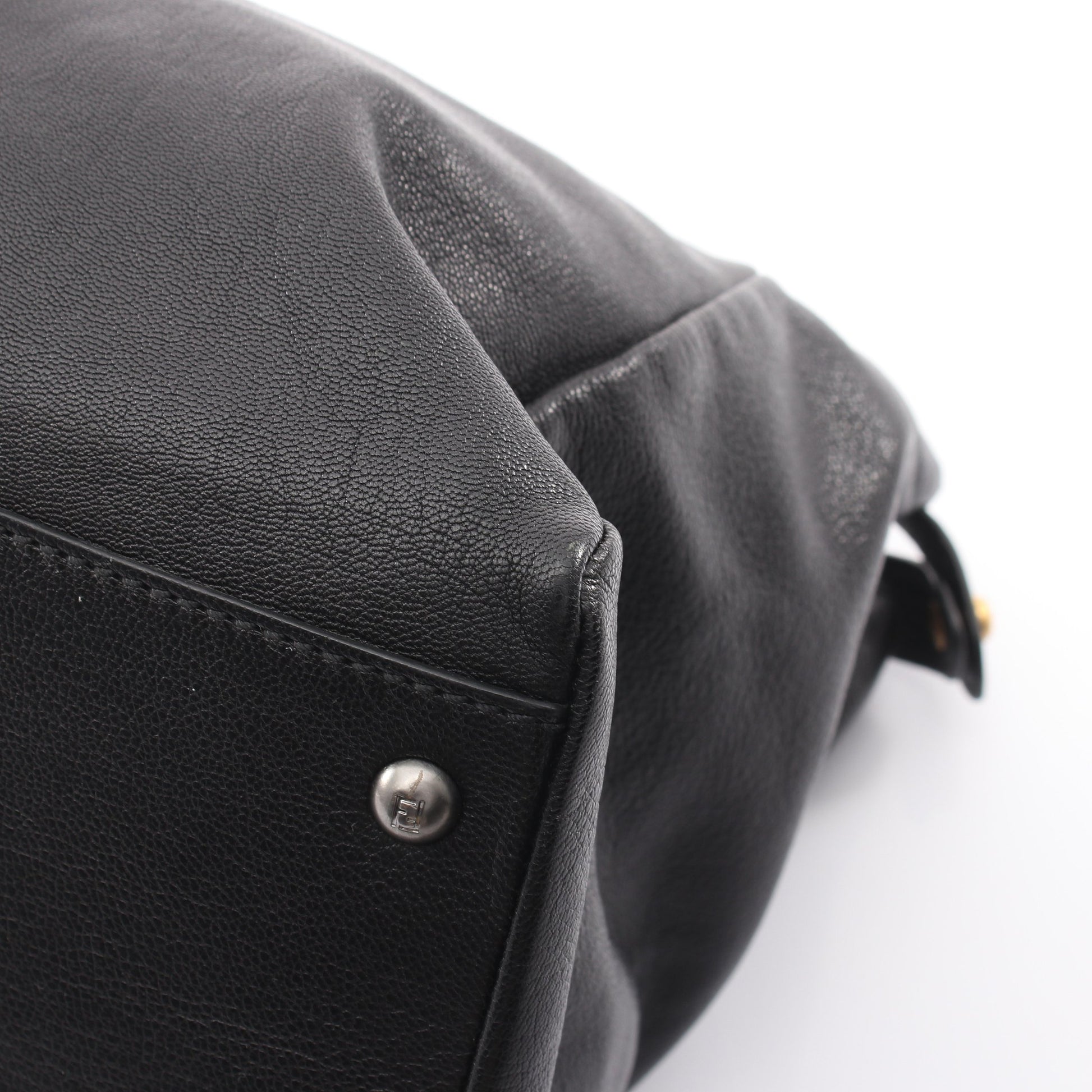 ピーカブー ラージ 2WAY ハンドバッグ レザー ブラック フェンディ バッグ FENDI