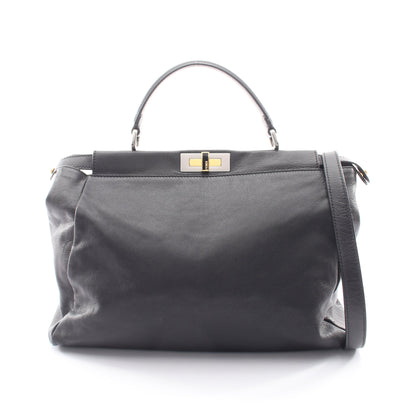 ピーカブー ラージ 2WAY ハンドバッグ レザー ブラック フェンディ バッグ FENDI