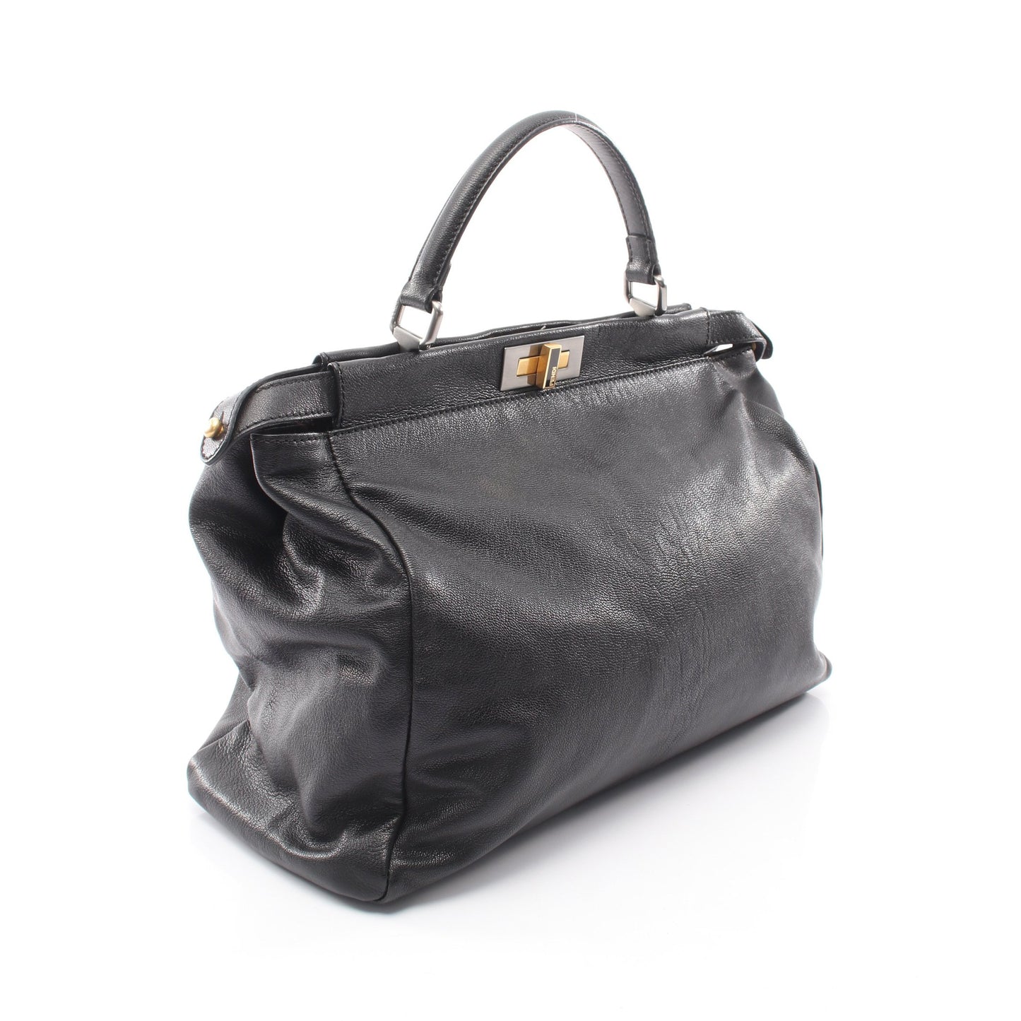 ピーカブー ラージ 2WAY ハンドバッグ レザー ブラック フェンディ バッグ FENDI