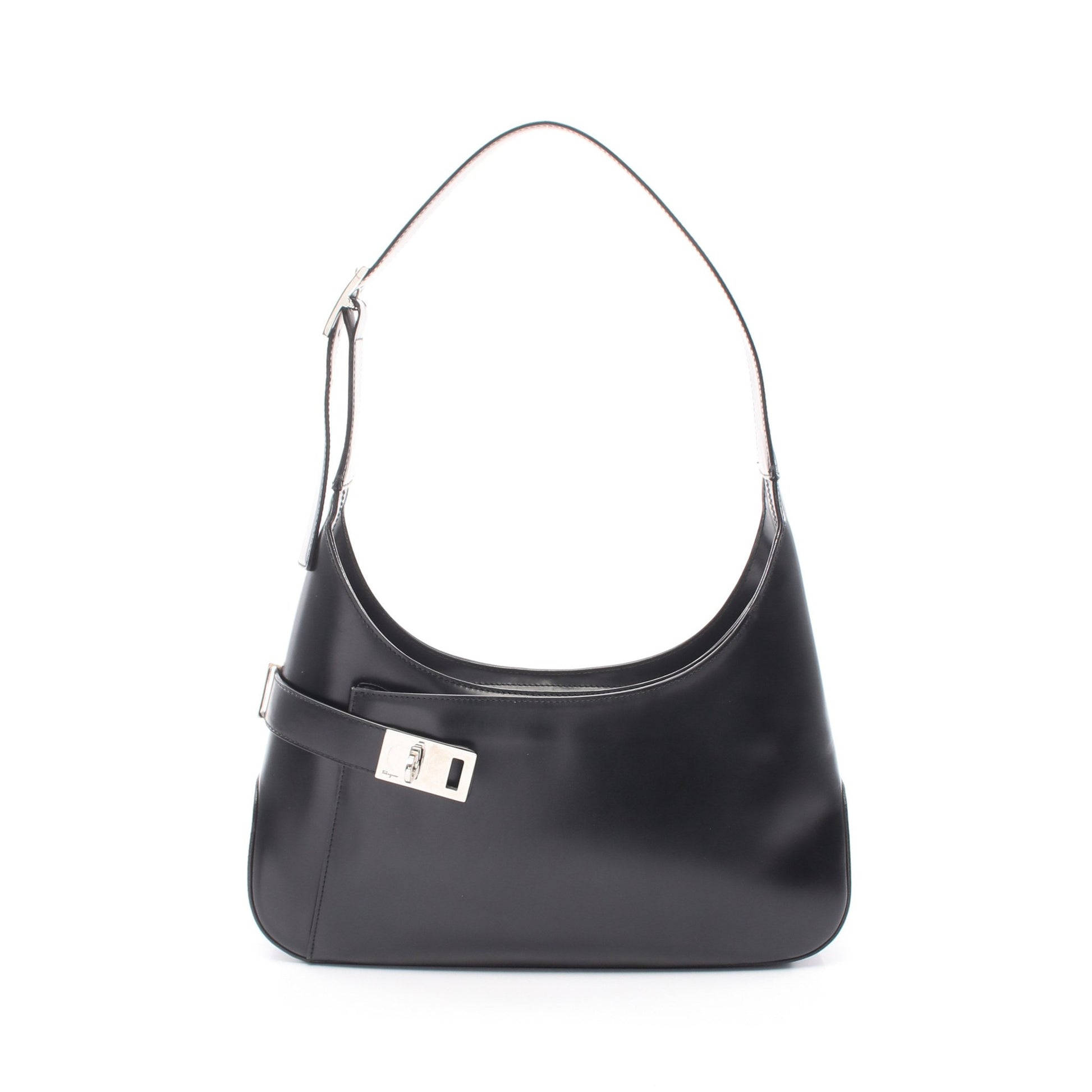 ガンチーニ ワンショルダーバッグ レザー ブラック サルヴァトーレフェラガモ バッグ Salvatore Ferragamo