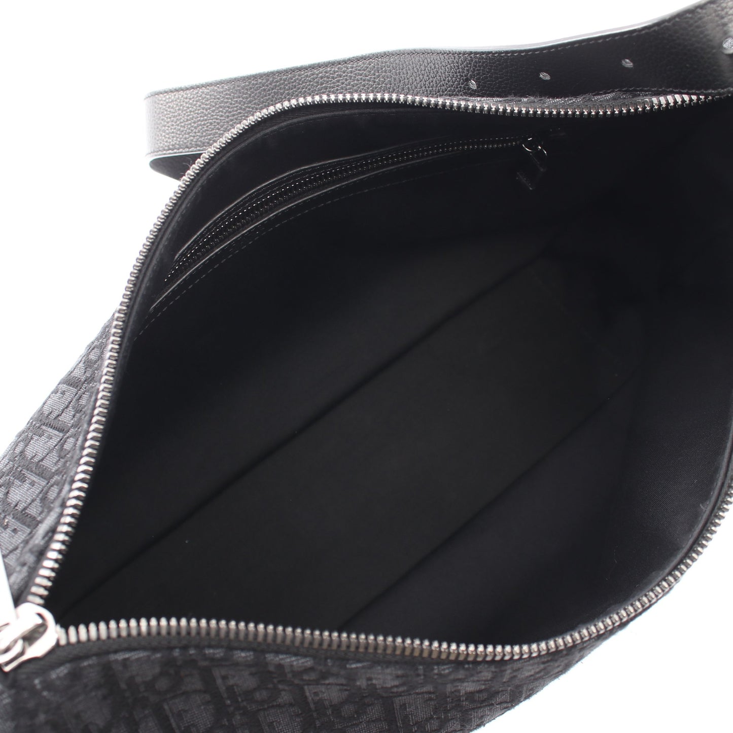 Dior Slider ジップ付き ホーボーバッグ ラージ ショルダーバッグ キャンバス レザー ブラック クリスチャンディオール バッグ Christian Dior