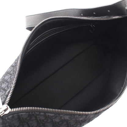Dior Slider ジップ付き ホーボーバッグ ラージ ショルダーバッグ キャンバス レザー ブラック クリスチャンディオール バッグ Christian Dior