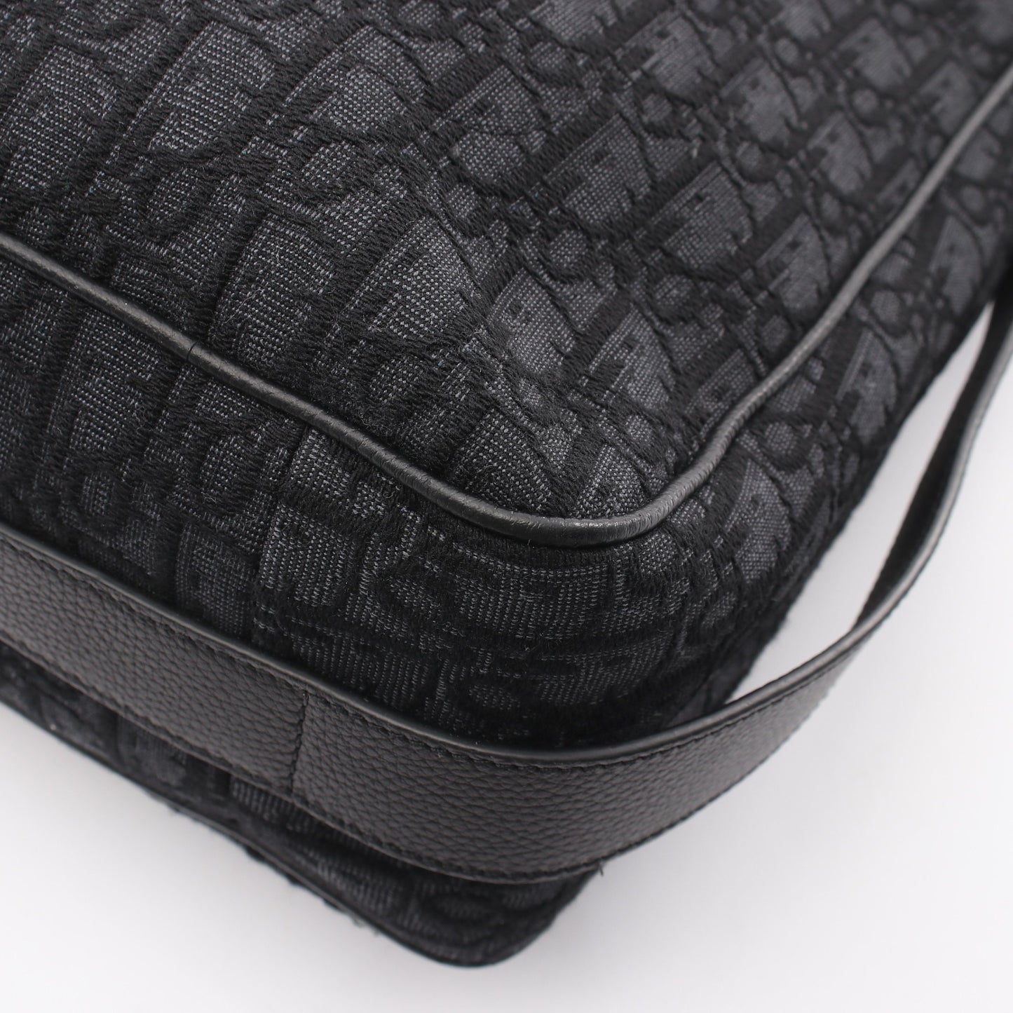 Dior Slider ジップ付き ホーボーバッグ ラージ ショルダーバッグ キャンバス レザー ブラック クリスチャンディオール バッグ Christian Dior