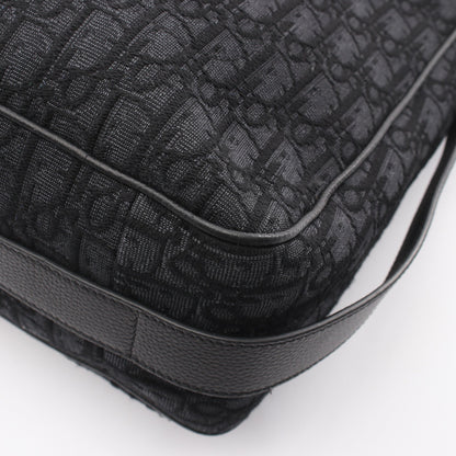 Dior Slider ジップ付き ホーボーバッグ ラージ ショルダーバッグ キャンバス レザー ブラック クリスチャンディオール バッグ Christian Dior