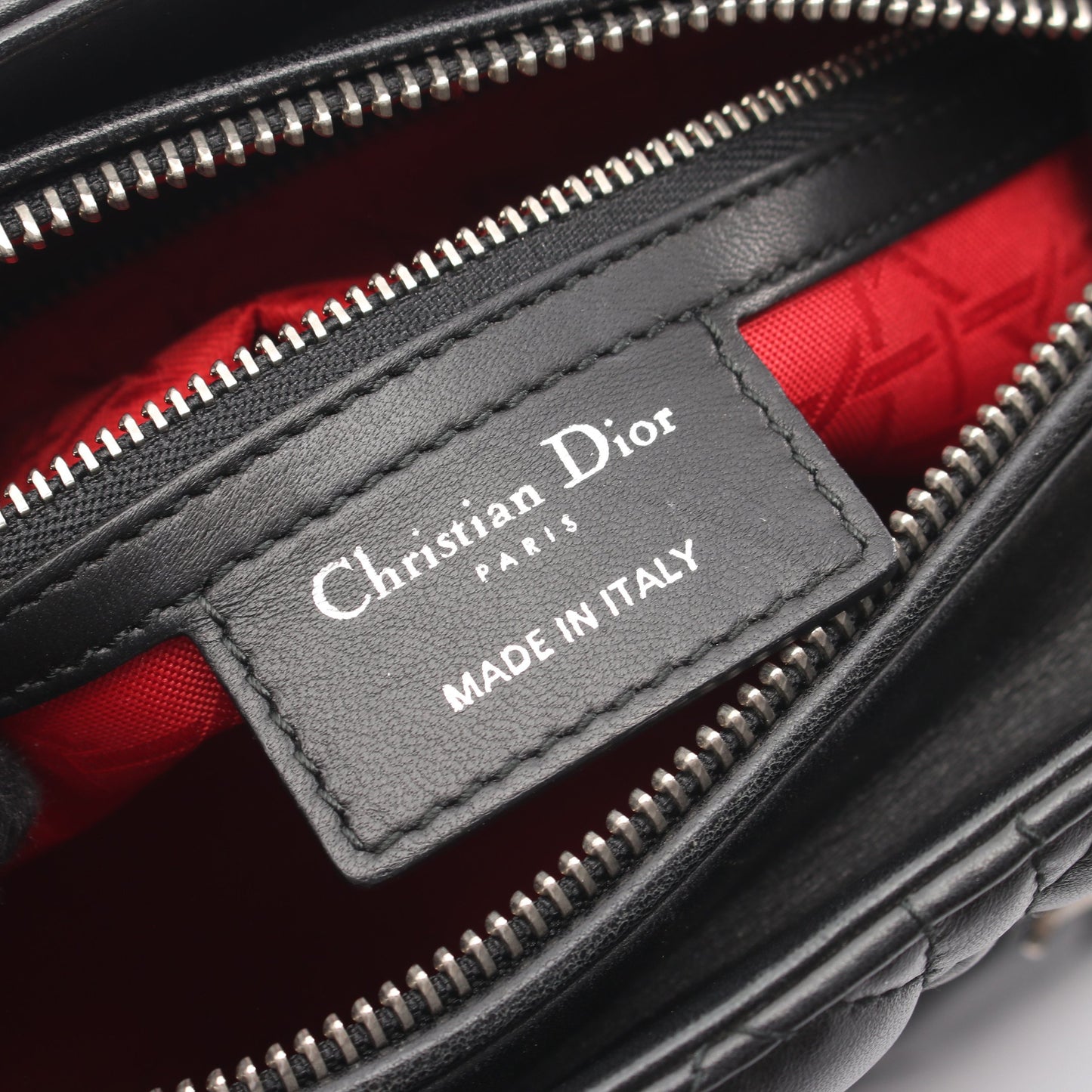 LADY DIOR レディディオール ミディアム 2WAY ハンドバッグ レザー ブラック クリスチャンディオール バッグ Christian Dior