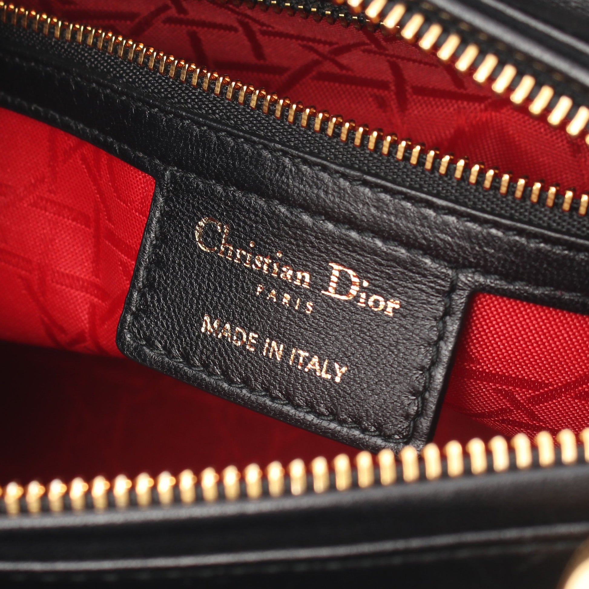 LADY DIOR レディディオール ミディアム 2WAY ハンドバッグ レザー ブラック クリスチャンディオール バッグ Christian Dior