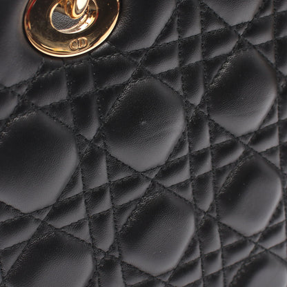 LADY DIOR レディディオール 2WAY ハンドバッグ レザー ブラック クリスチャンディオール バッグ Christian Dior