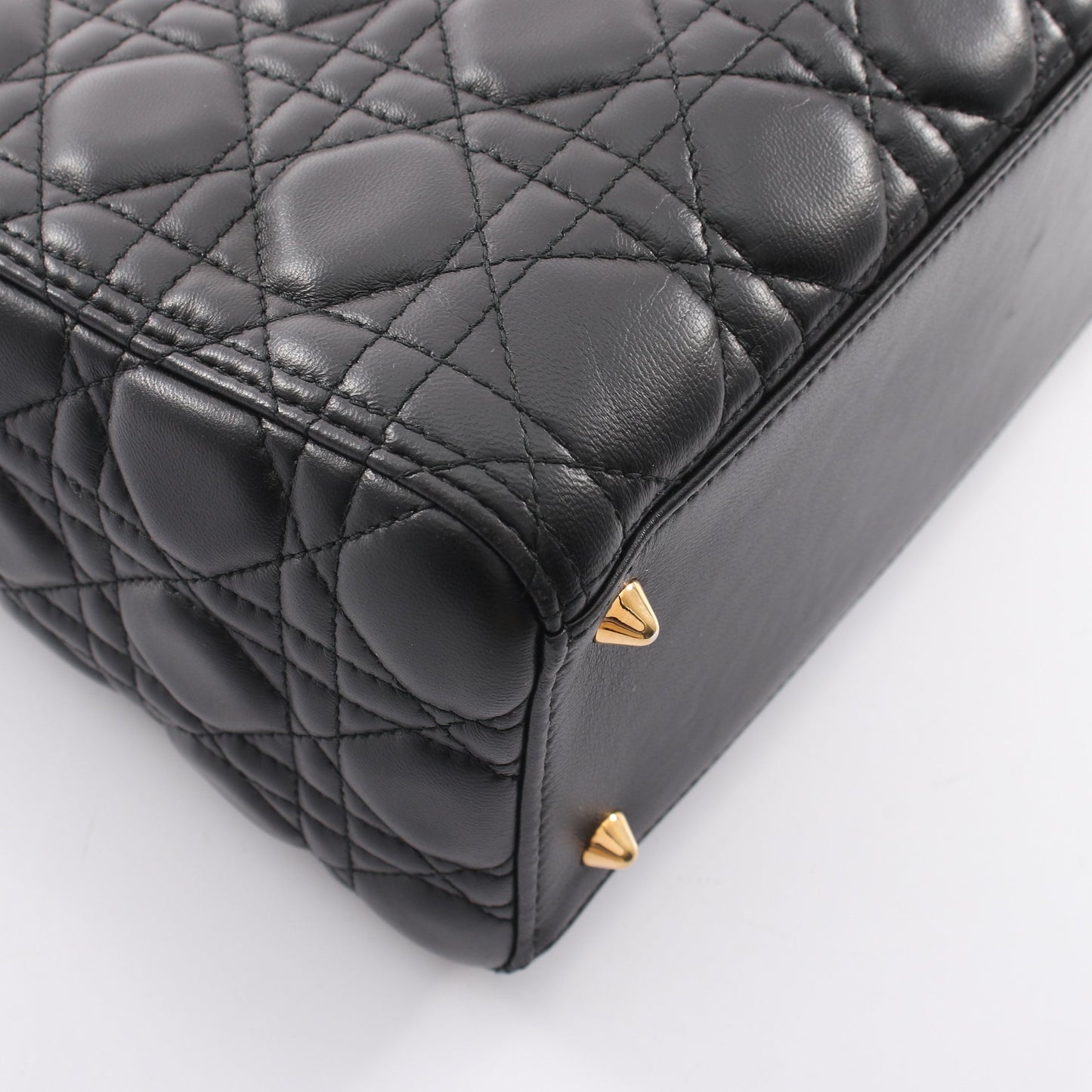 LADY DIOR レディディオール 2WAY ハンドバッグ レザー ブラック クリスチャンディオール バッグ Christian Dior