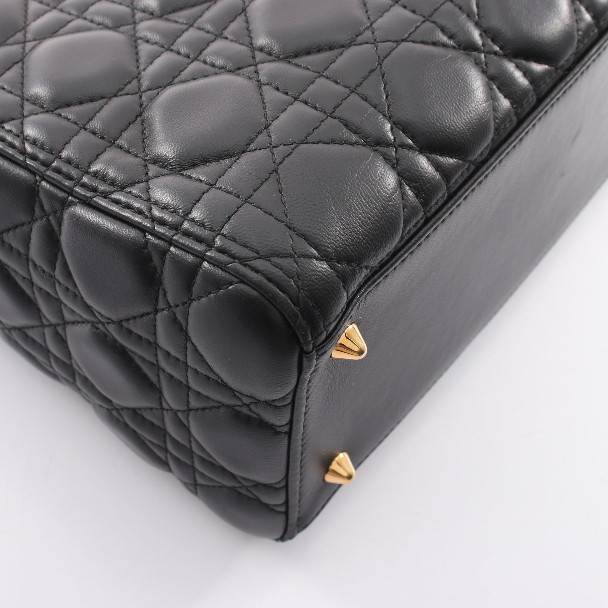 LADY DIOR レディディオール 2WAY ハンドバッグ レザー ブラック クリスチャンディオール バッグ Christian Dior