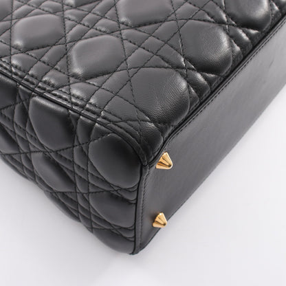 LADY DIOR レディディオール 2WAY ハンドバッグ レザー ブラック クリスチャンディオール バッグ Christian Dior