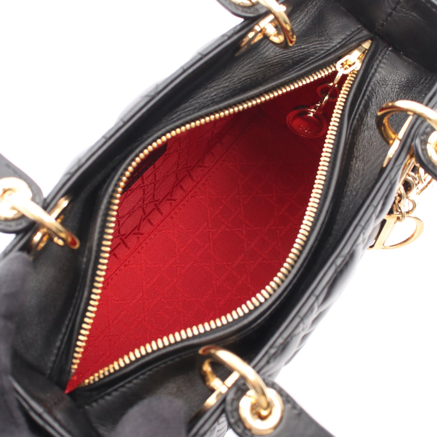 LADY DIOR レディディオール 2WAY ハンドバッグ レザー ブラック クリスチャンディオール バッグ Christian Dior