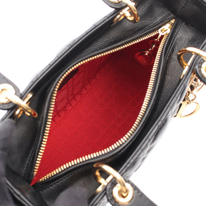 LADY DIOR レディディオール 2WAY ハンドバッグ レザー ブラック クリスチャンディオール バッグ Christian Dior