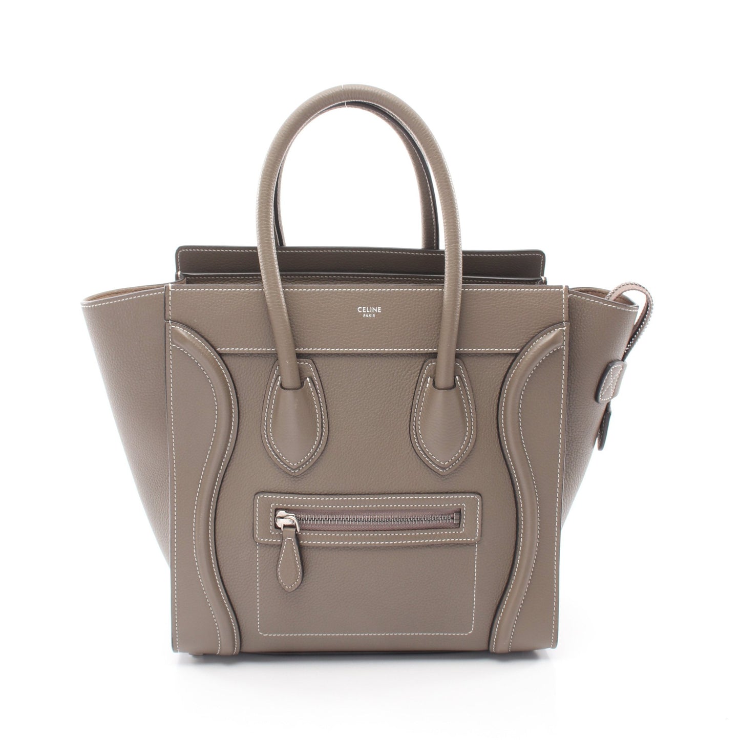 ラゲージ マイクロ ショッパー ハンドバッグ レザー グレーベージュ セリーヌ バッグ CELINE