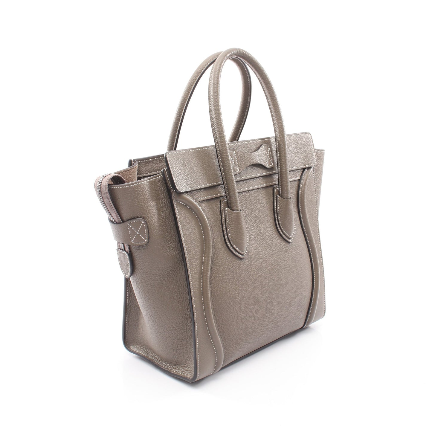 ラゲージ マイクロ ショッパー ハンドバッグ レザー グレーベージュ セリーヌ バッグ CELINE