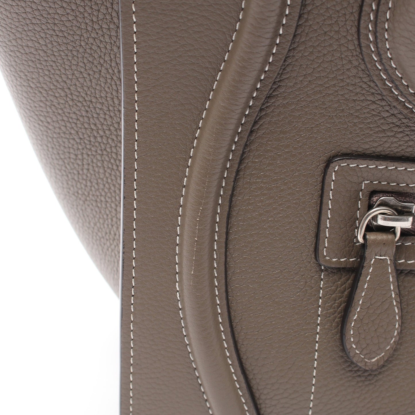 ラゲージ マイクロ ショッパー ハンドバッグ レザー グレーベージュ セリーヌ バッグ CELINE