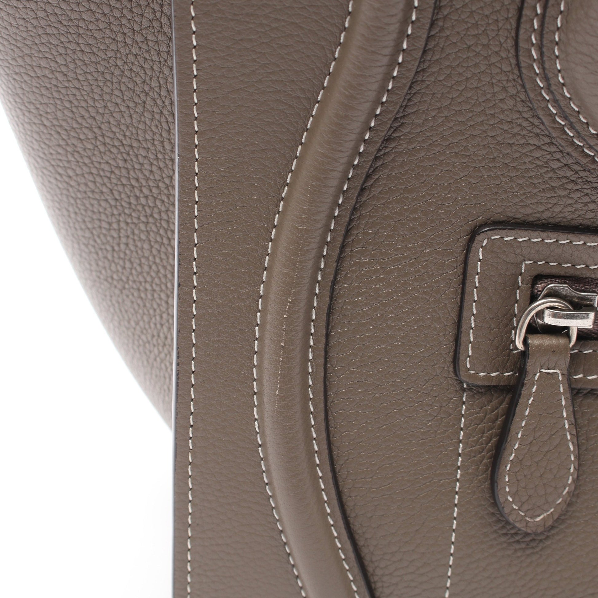 ラゲージ マイクロ ショッパー ハンドバッグ レザー グレーベージュ セリーヌ バッグ CELINE
