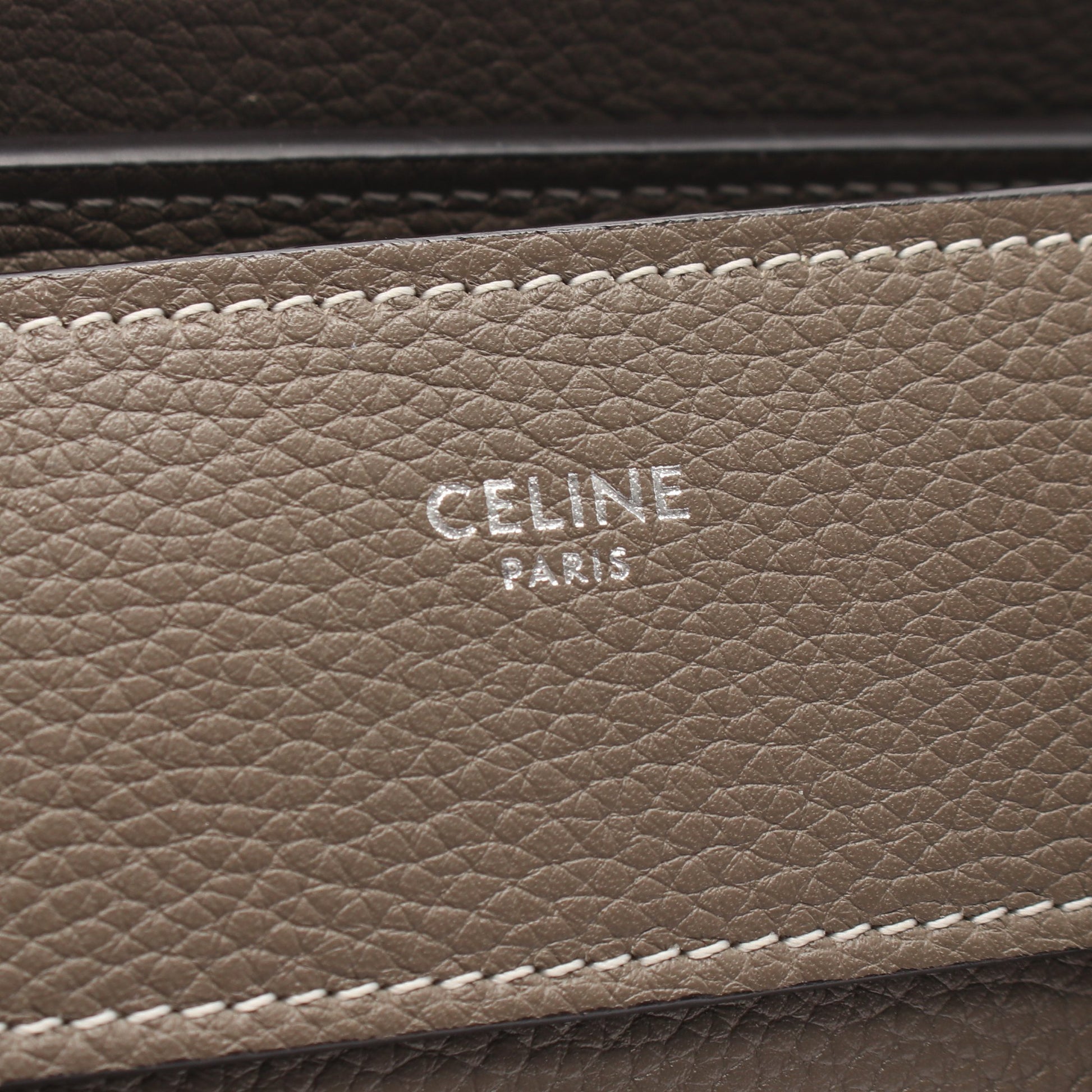 ラゲージ マイクロ ショッパー ハンドバッグ レザー グレーベージュ セリーヌ バッグ CELINE