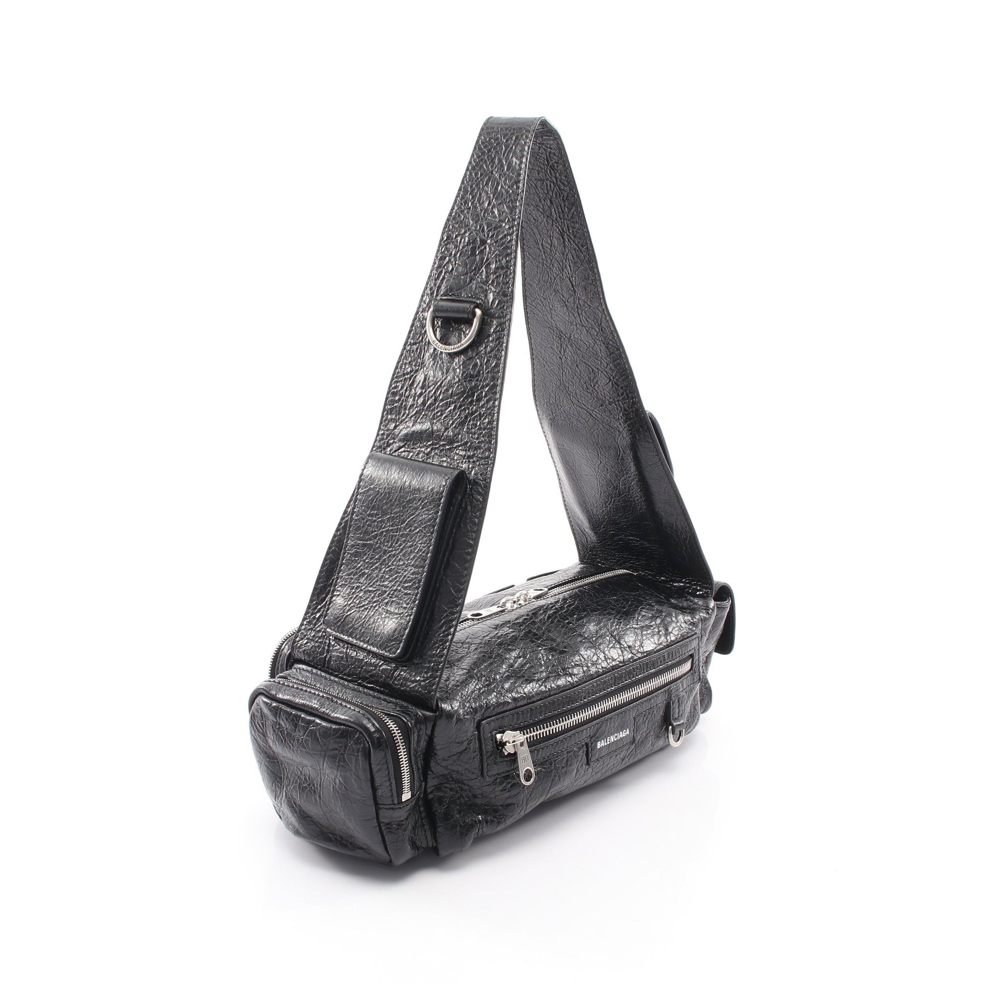 SUPERBUSY SLING BAG XS スーパービジー ショルダーバッグ レザー ブラック バレンシアガ バッグ BALENCIAGA