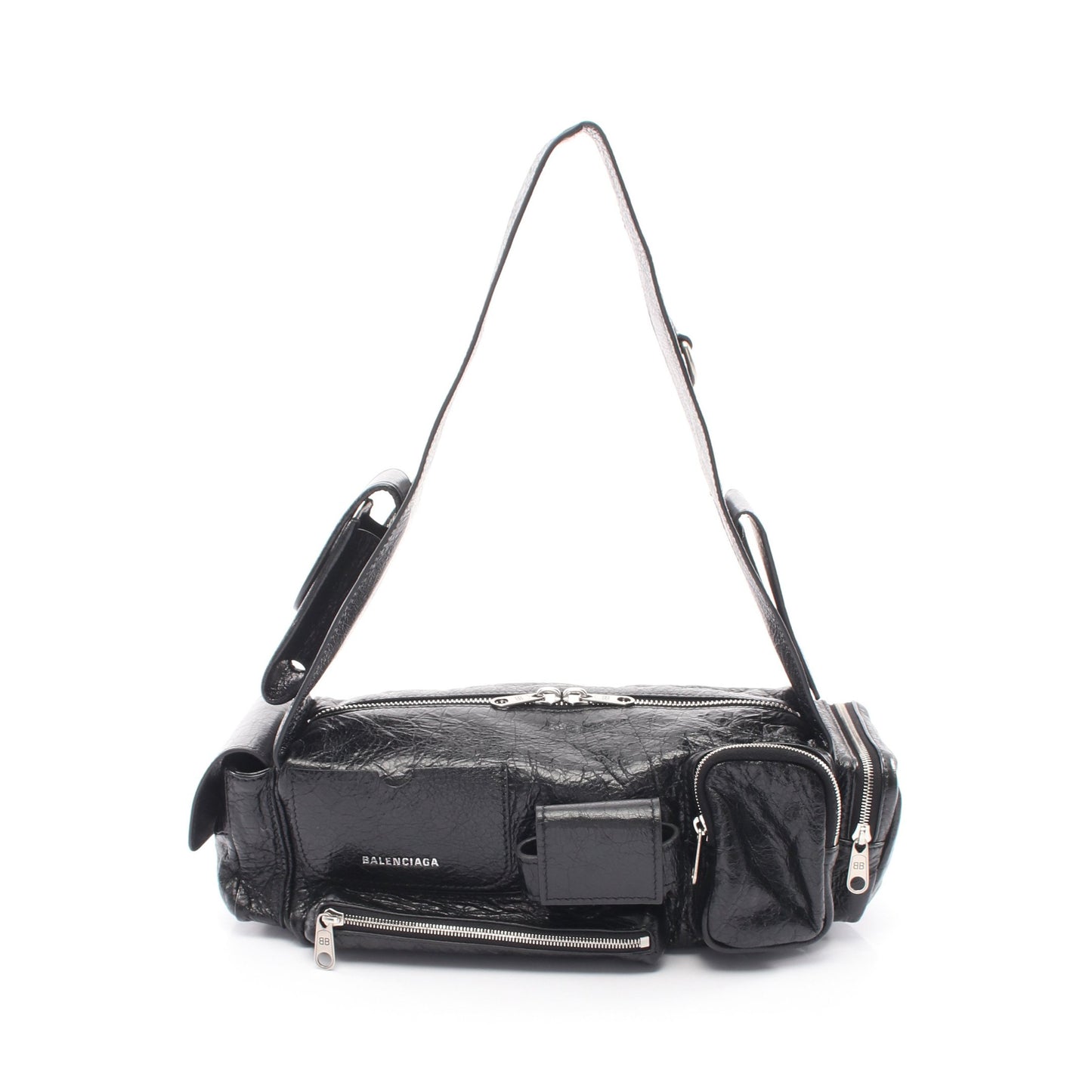 SUPERBUSY SLING BAG XS スーパービジー ショルダーバッグ レザー ブラック バレンシアガ バッグ BALENCIAGA