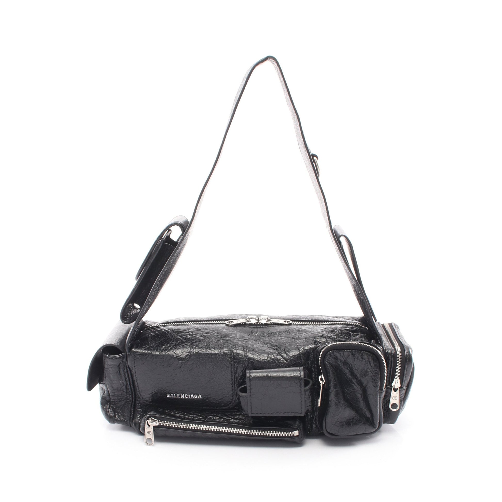 SUPERBUSY SLING BAG XS スーパービジー ショルダーバッグ レザー ブラック バレンシアガ バッグ BALENCIAGA