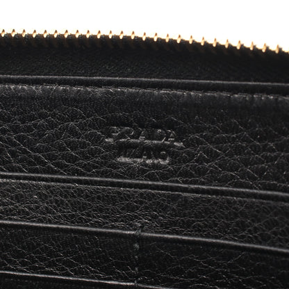 CERVO ANTIC MET ラウンドファスナー長財布 レザー ブラック プラダ 財布・小物 PRADA