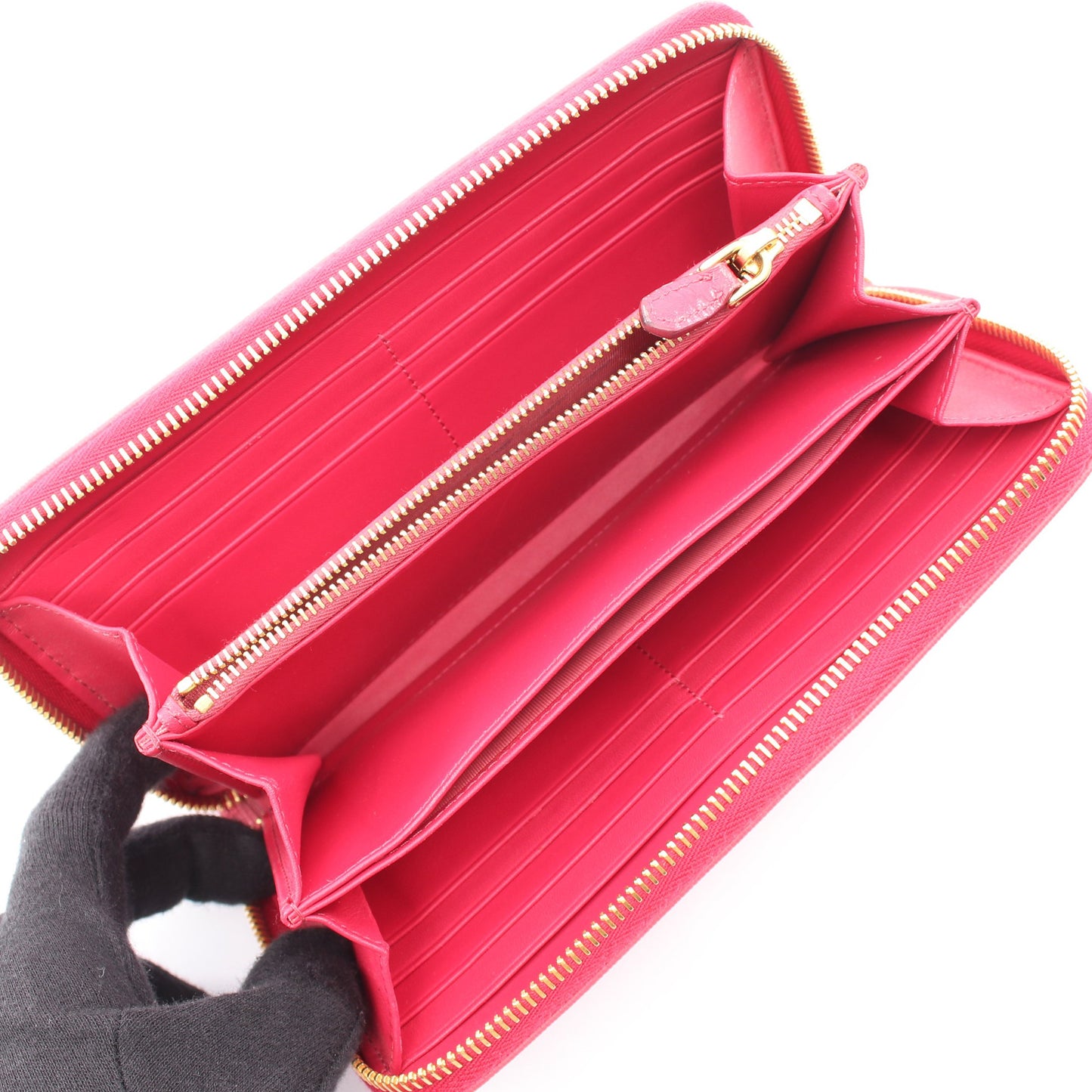 VITTELLO MOVE I ラウンドファスナー長財布 レザー ピンク プラダ 財布・小物 PRADA