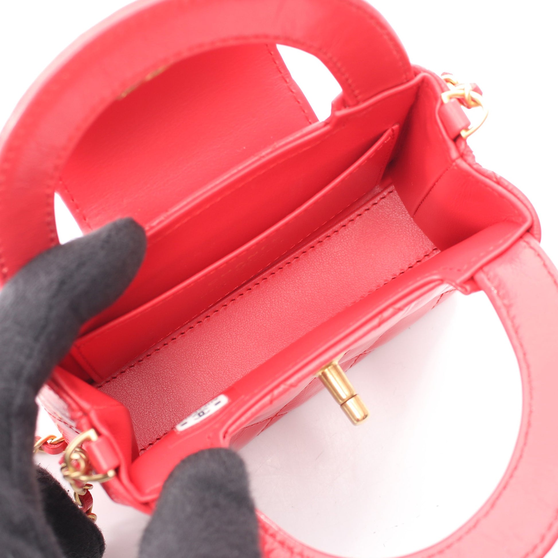 マトラッセ ミニ ショッピングバッグ 2WAY チェーンショルダーバッグ パテントレザー ピンクレッド ゴールド金具 シャネル バッグ CHANEL