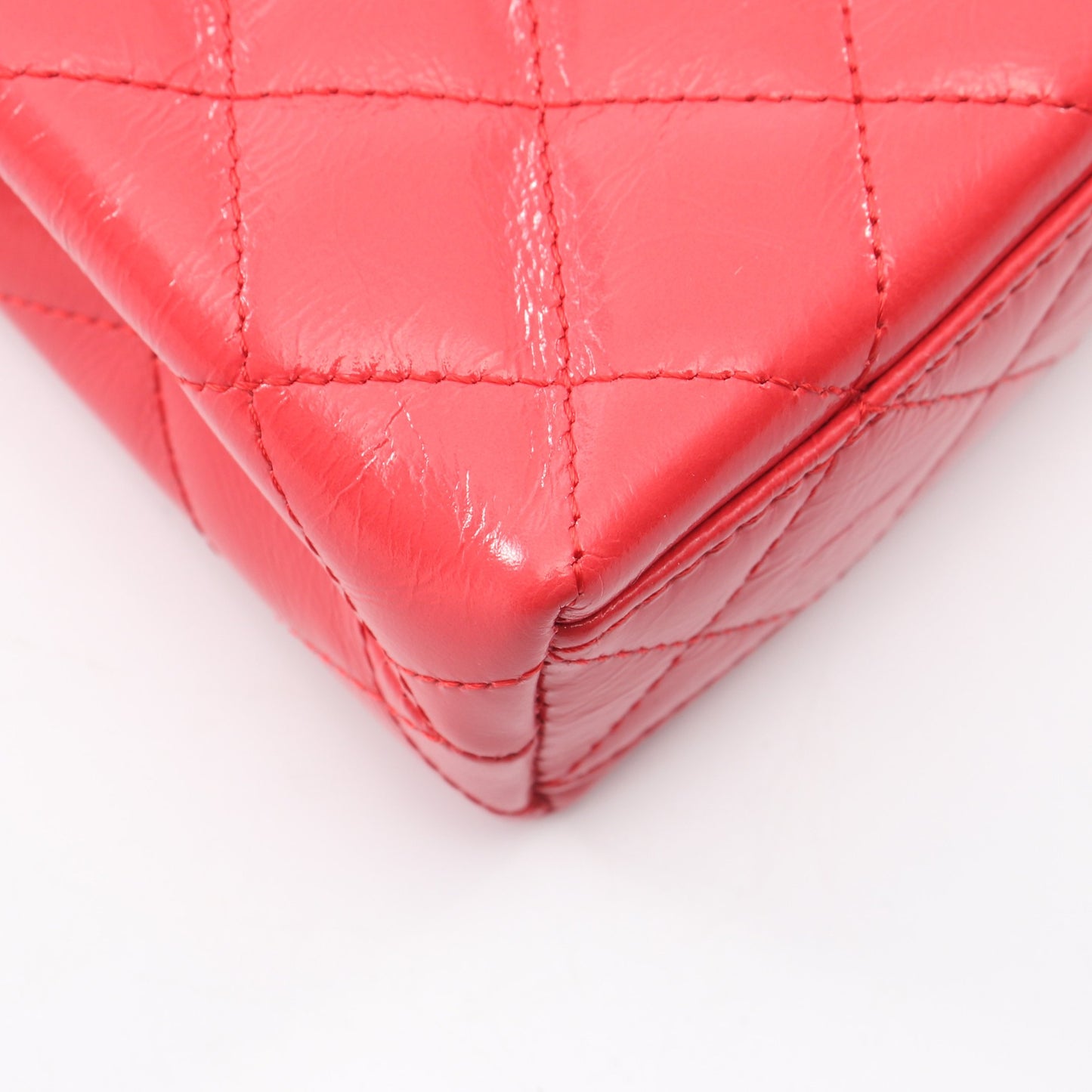 マトラッセ ミニ ショッピングバッグ 2WAY チェーンショルダーバッグ パテントレザー ピンクレッド ゴールド金具 シャネル バッグ CHANEL