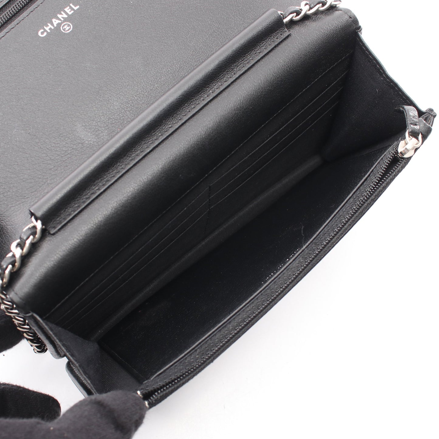 マトラッセ チェーンウォレット カーフスキン ブラック シルバー金具 シャネル バッグ CHANEL