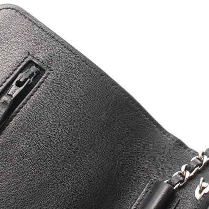 マトラッセ チェーンウォレット カーフスキン ブラック シルバー金具 シャネル バッグ CHANEL