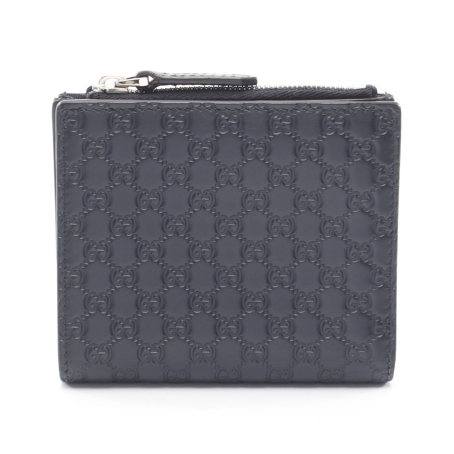 マイクログッチシマ 二つ折り財布 レザー ネイビー グッチ 財布・小物 GUCCI
