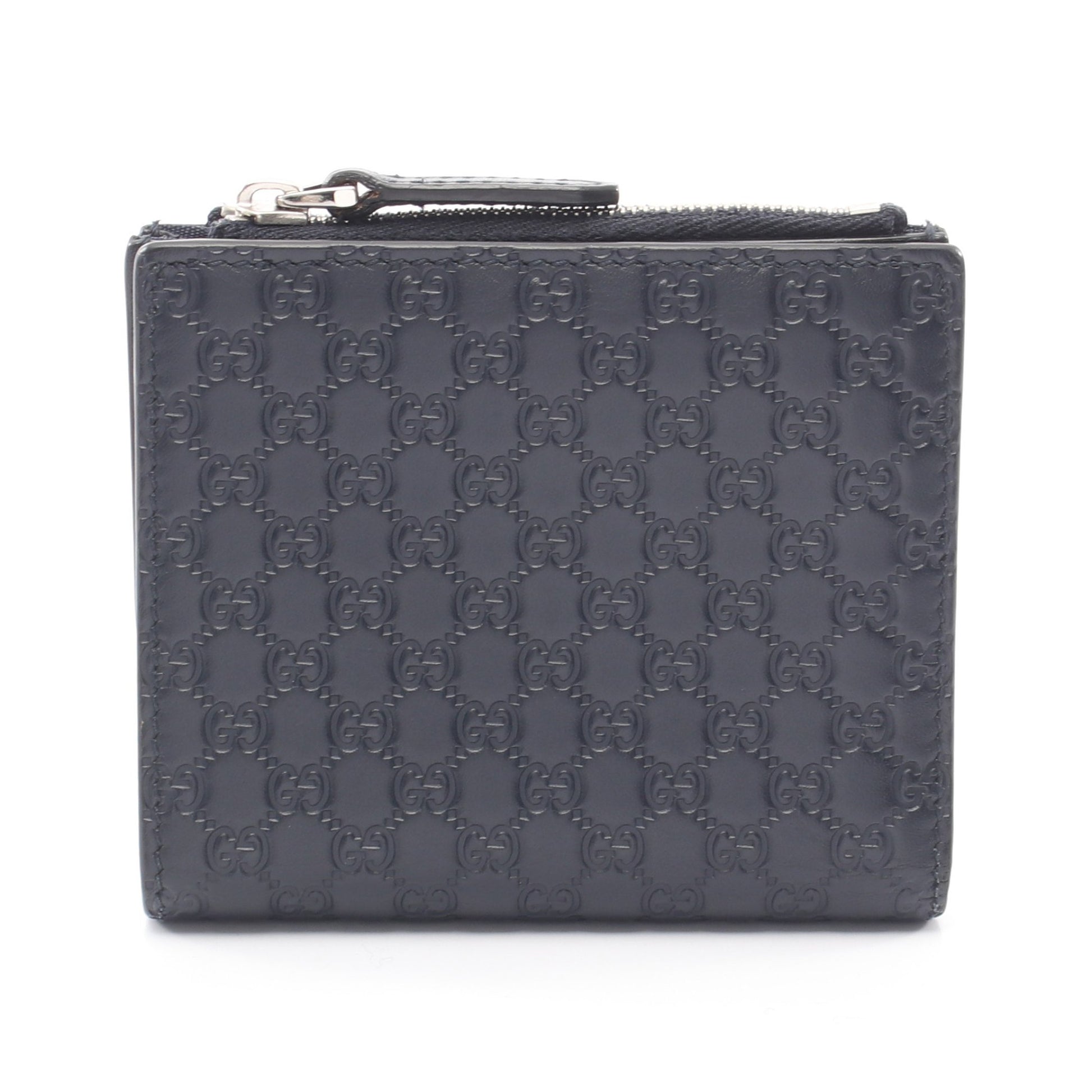 マイクログッチシマ 二つ折り財布 レザー ネイビー グッチ 財布・小物 GUCCI