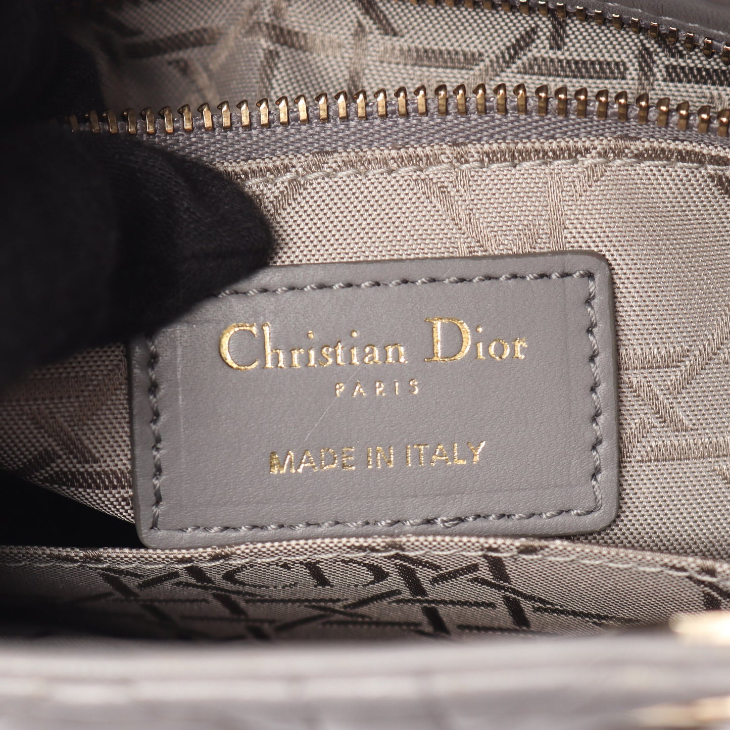 LADY DIOR MY ABCDIOR レディディオール スモール カナージュ 2WAY ハンドバッグ レザー グレー クリスチャンディオール バッグ Christian Dior