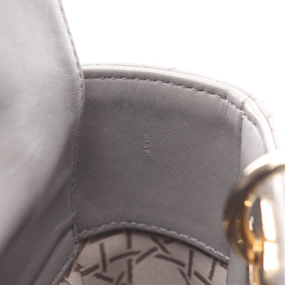 LADY DIOR MY ABCDIOR レディディオール スモール カナージュ 2WAY ハンドバッグ レザー グレー クリスチャンディオール バッグ Christian Dior