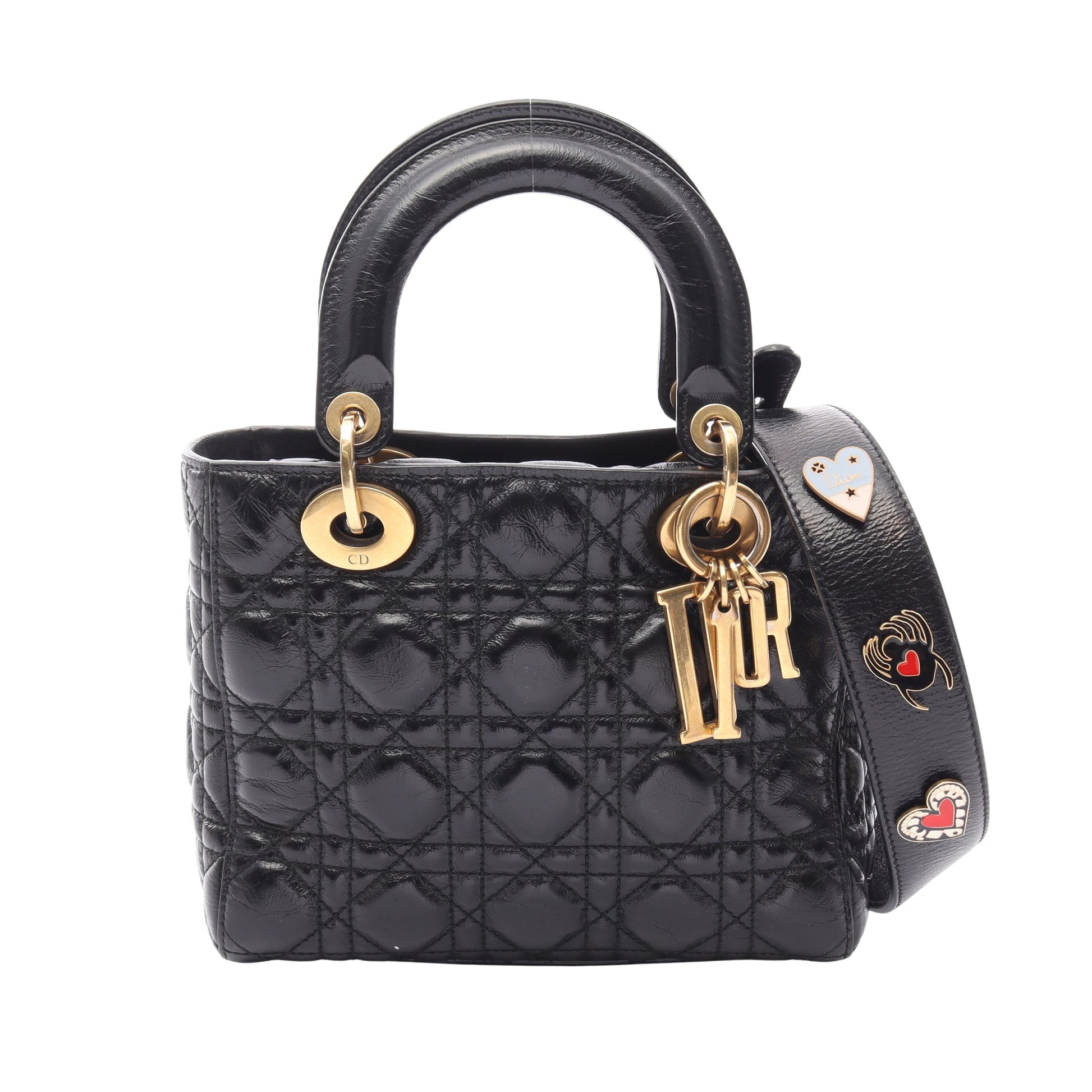 LADY DIOR MY ABCDIOR レディディオール スモール カナージュ 2WAY ハンドバッグ レザー ブラック クリスチャンディオール バッグ Christian Dior