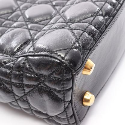 LADY DIOR MY ABCDIOR レディディオール スモール カナージュ 2WAY ハンドバッグ レザー ブラック クリスチャンディオール バッグ Christian Dior