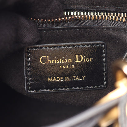 LADY DIOR MY ABCDIOR レディディオール スモール カナージュ 2WAY ハンドバッグ レザー ブラック クリスチャンディオール バッグ Christian Dior