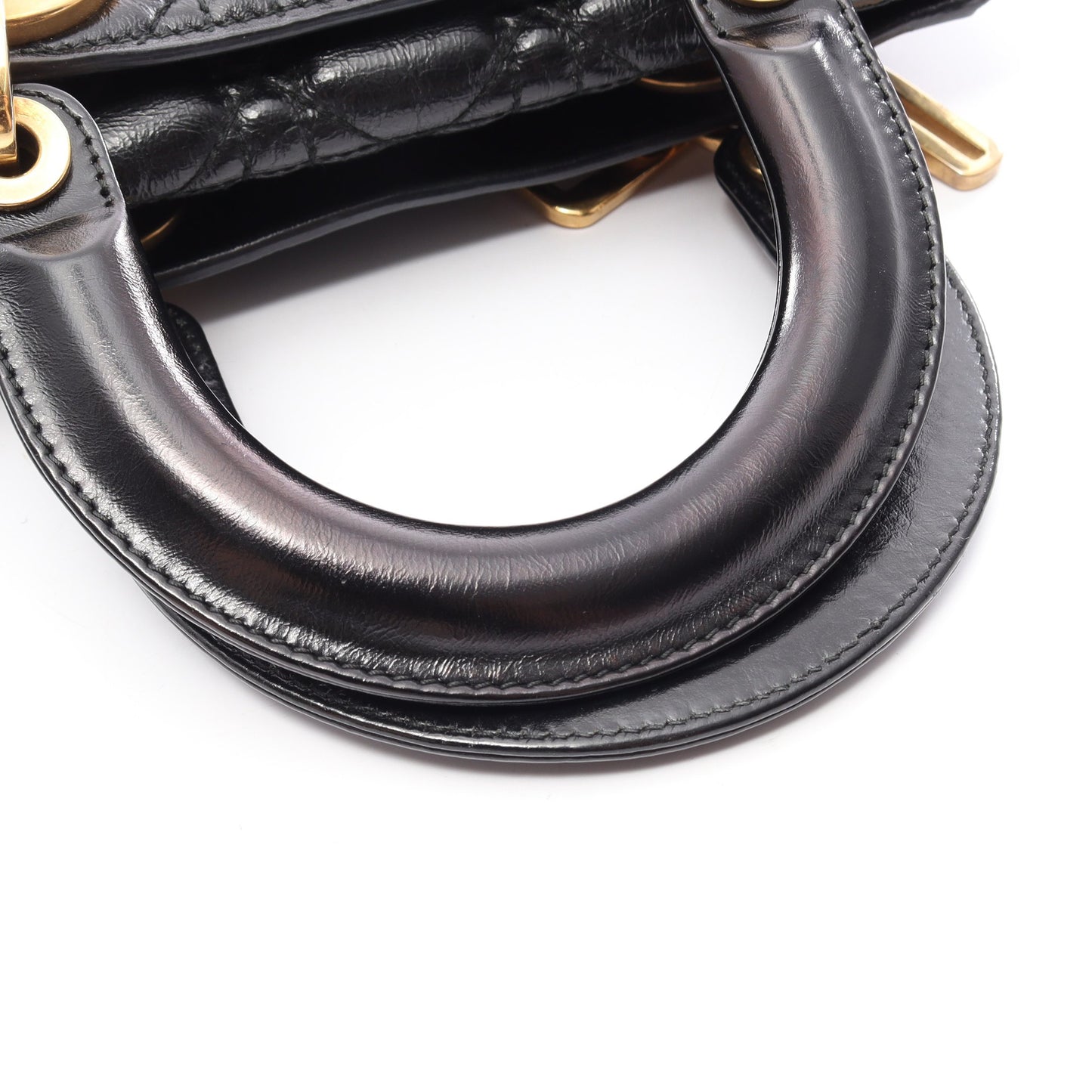 LADY DIOR MY ABCDIOR レディディオール スモール カナージュ 2WAY ハンドバッグ レザー ブラック クリスチャンディオール バッグ Christian Dior