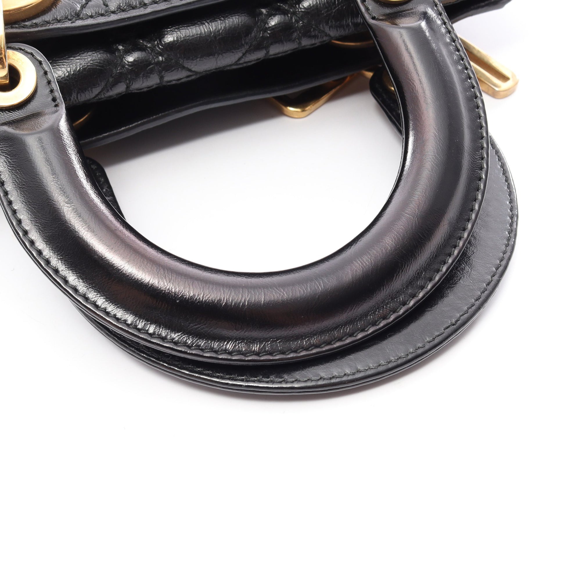 LADY DIOR MY ABCDIOR レディディオール スモール カナージュ 2WAY ハンドバッグ レザー ブラック クリスチャンディオール バッグ Christian Dior