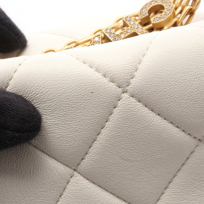 マトラッセ スモール ホーボーバッグ チェーンショルダーバッグ ラムスキン ホワイト ゴールド金具 シャネル バッグ CHANEL