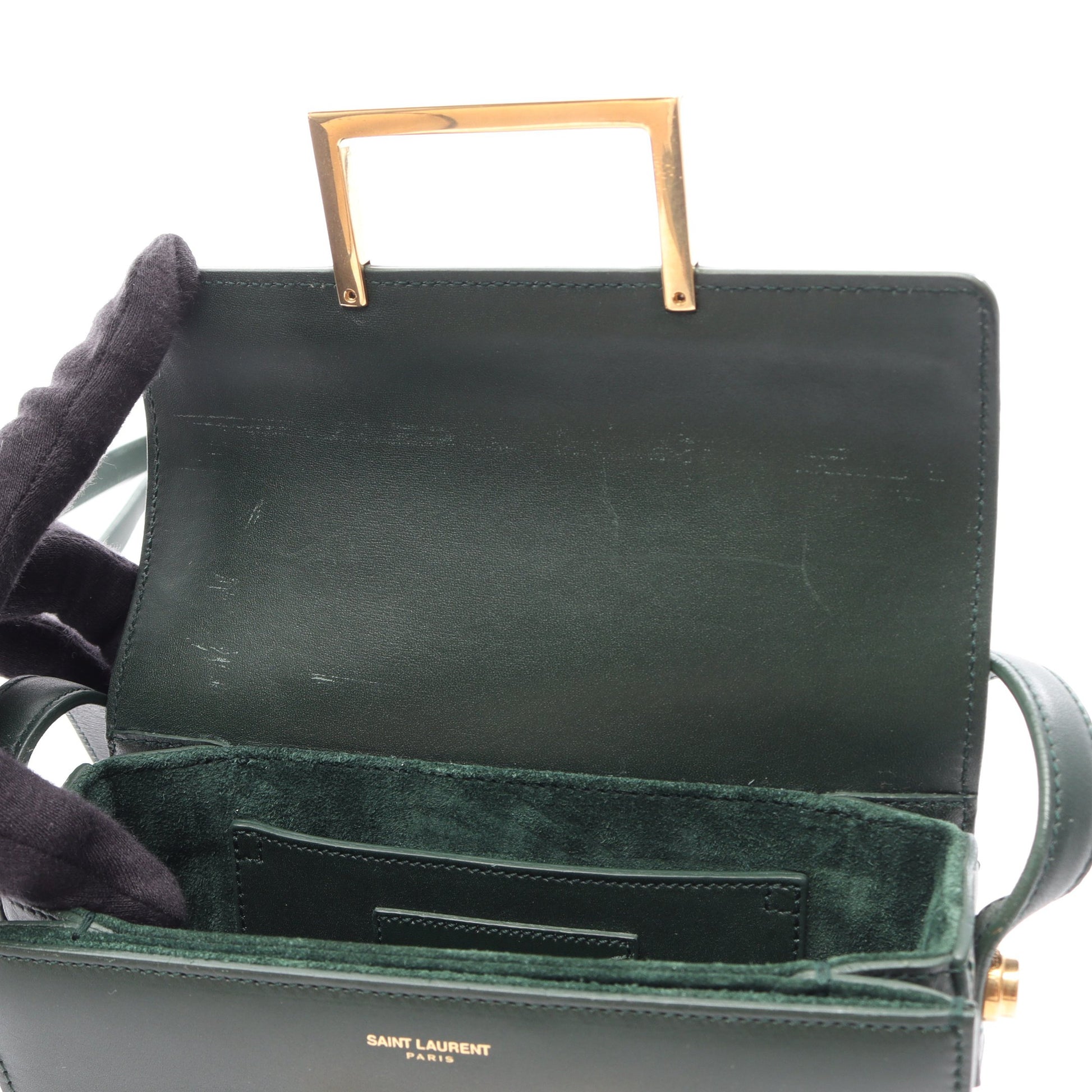 クラシック ルル ショルダーバッグ レザー ダークグリーン サンローランパリ バッグ SAINT LAURENT PARIS